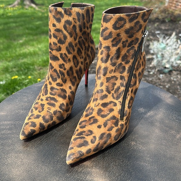 Christian Louboutin Birgikate 85 Booty ankle Boot Leopard Cheetah Size 38 NEW - Picture 6 of 11